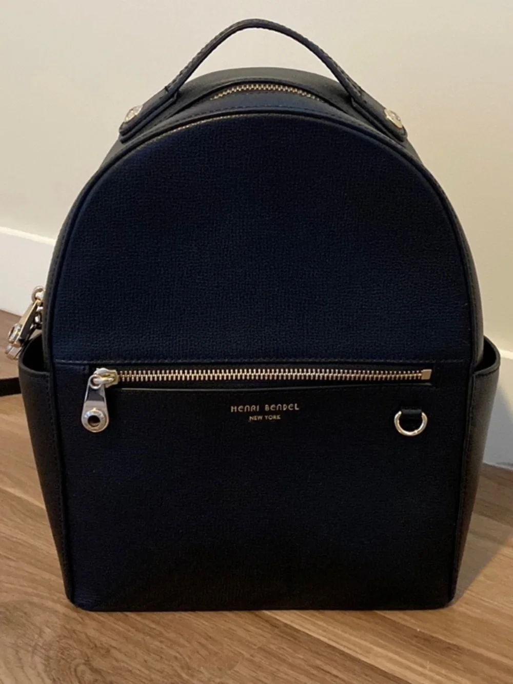 Henri Bendel Black Leather West 57th Backpack